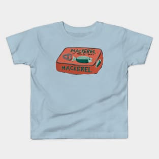 Mackerel vintage tin paper cut illustration Kids T-Shirt